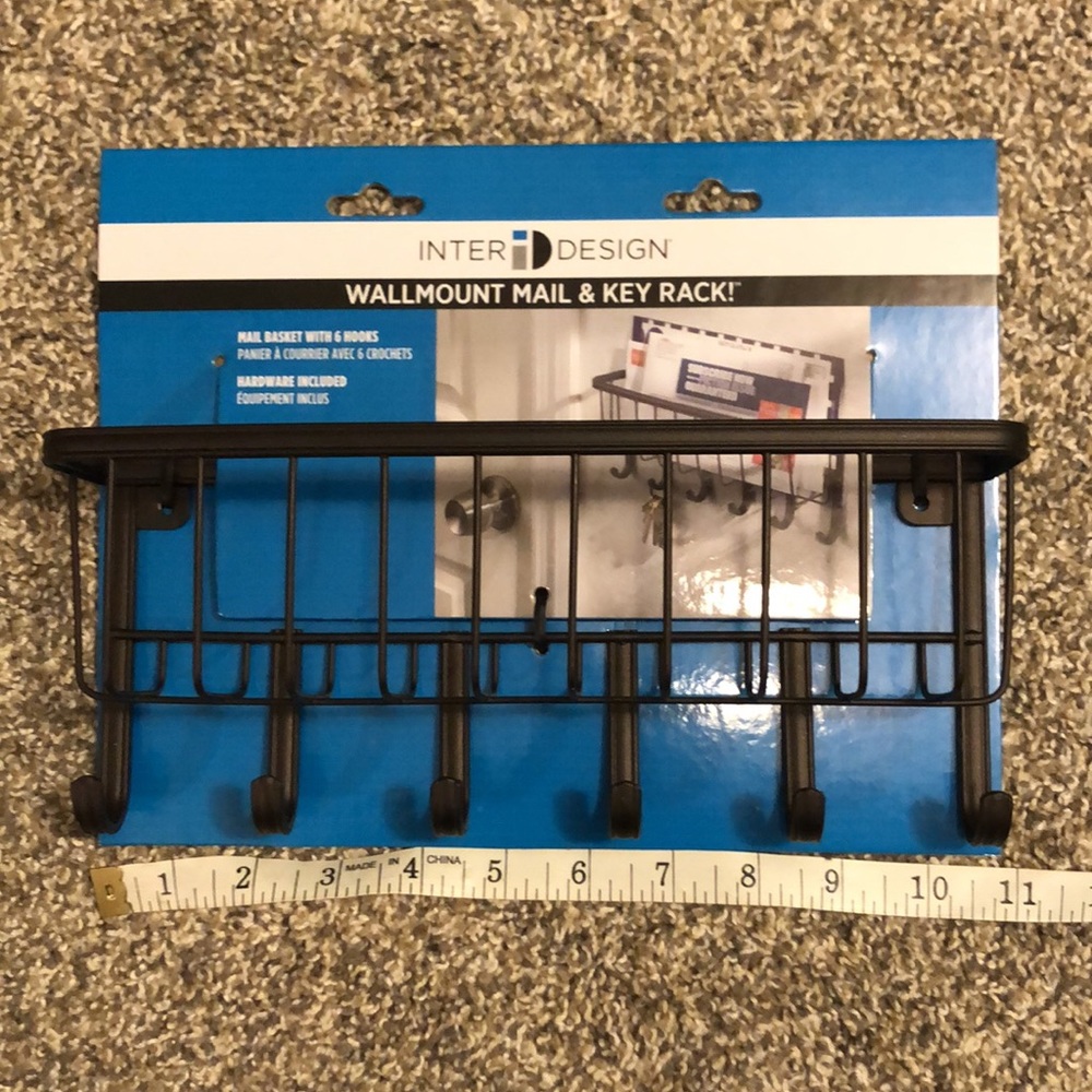 NWT InterDesign Wallmount Mail & Key Rack - Picture 4 of 5